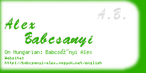 alex babcsanyi business card